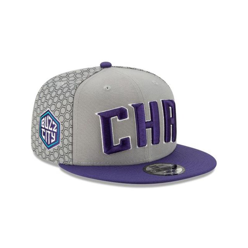 NBA Charlotte Hornets 2019 Authentics City Series 9Fifty Snapback (ZXG4371) - Grey New Era Caps